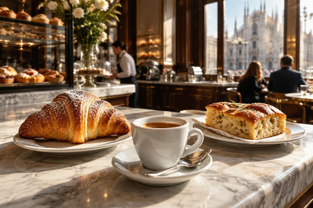 Espresso e focaccia (immagine illustrativa)