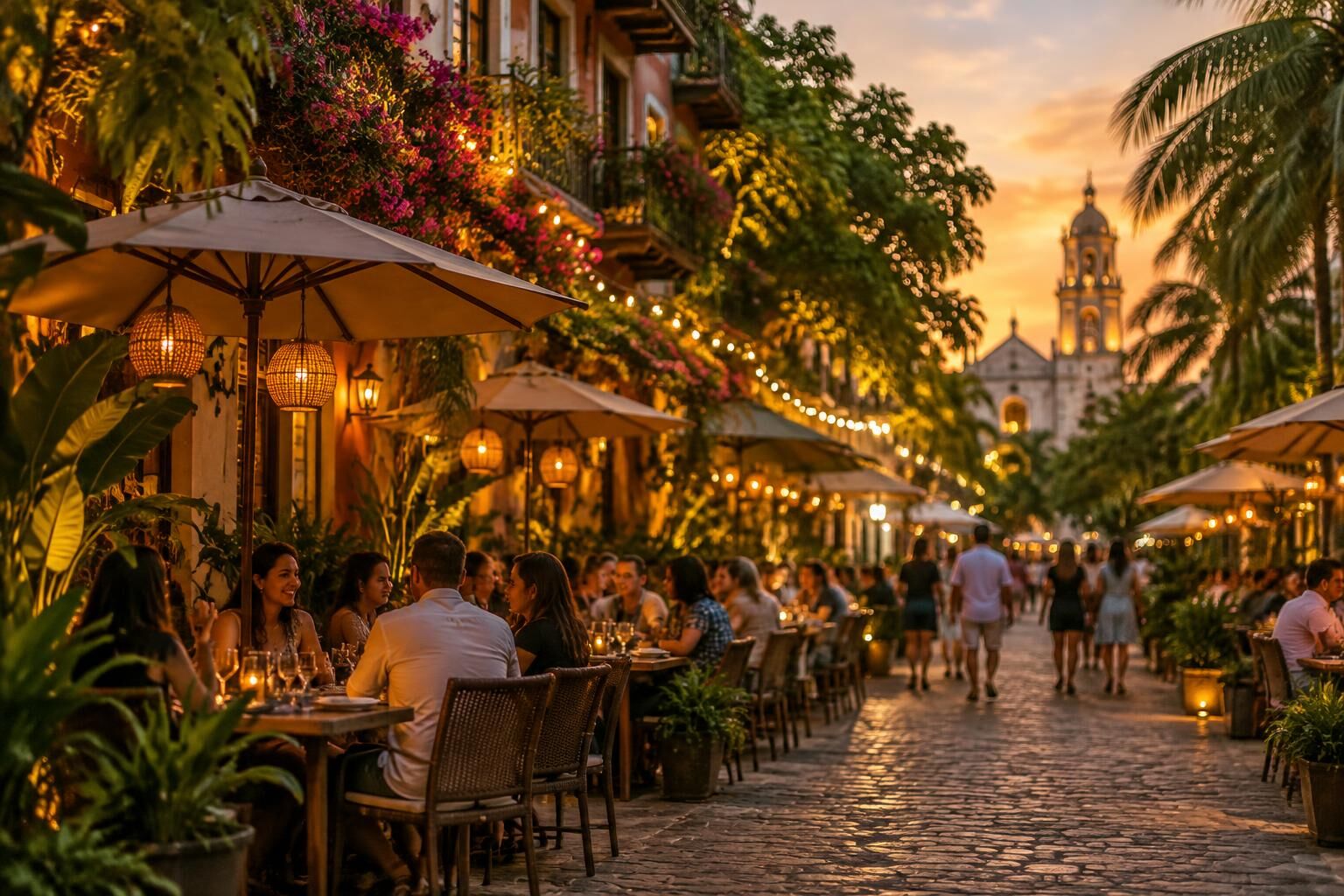 Ambiente de terrazas al atardecer (imagen ilustrativa)
